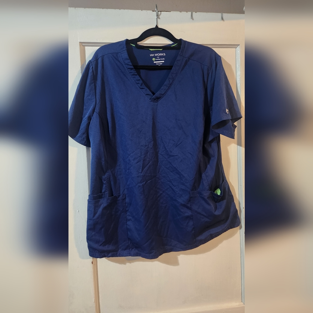 Blue Scrub Top, Size 2x